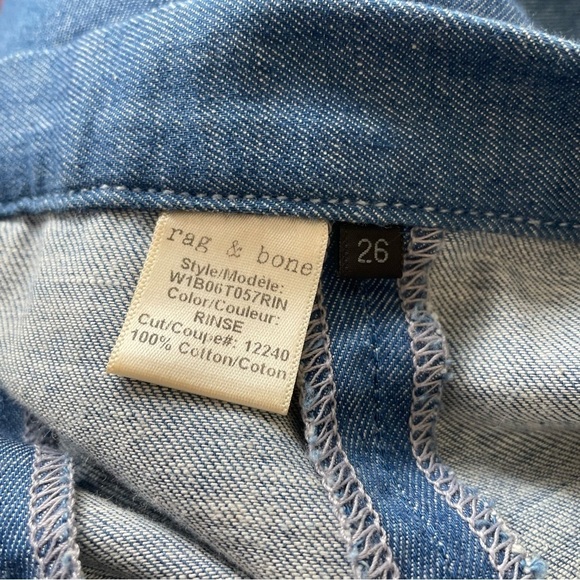 Rag & Bone/Jean Suki Rinse Blue Denim A-line Reversible Mini Skirt EUC Size 26 - Picture 10 of 12